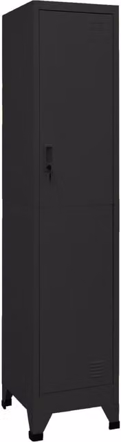 Berkfield Home Black Steel Locker Cabinet with Internal Shelves and Hanging Rod, W/D/H: 38 x 45 x 180 cm – 1