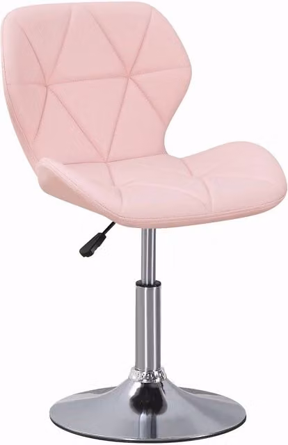 VOGREX Pink Synthetic Leather Cushioned Swivel Task Chair for Home Office