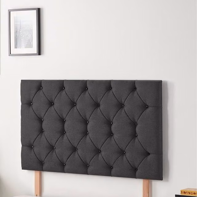 Somnior Beds Ltd Black Plush Velvet Upholstered Bed Frame 140 x 200 cm