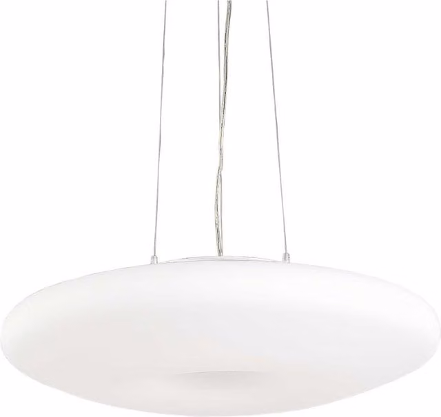 Ideal Lux Glory 5 Light White Glass Round Suspended Ceiling Pendant