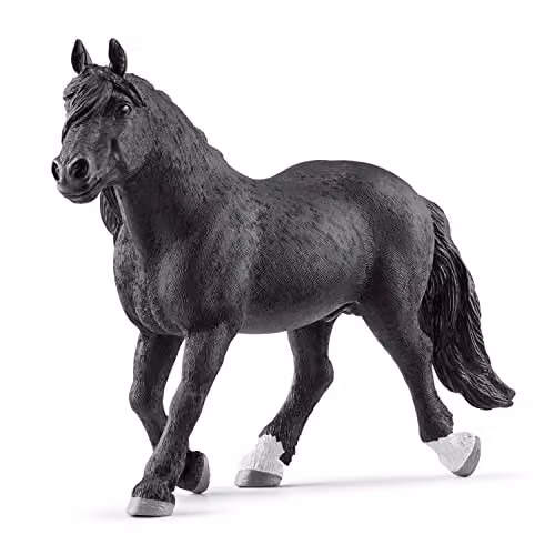 Schleich Farm World Noriker Stallion Toy Figurine in White and Black – 1