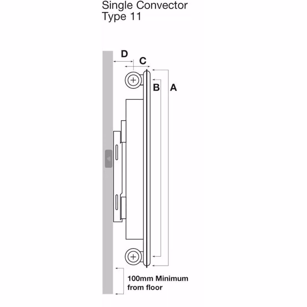 Clifton White Horizontal Single Convector Radiator Type 11 H 60 cm x W 140 cm – 3