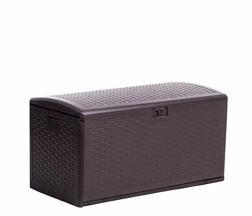 Garden Gear Brown Rattan-Effect Garden Storage Box with 276 Litre Capacity – 5