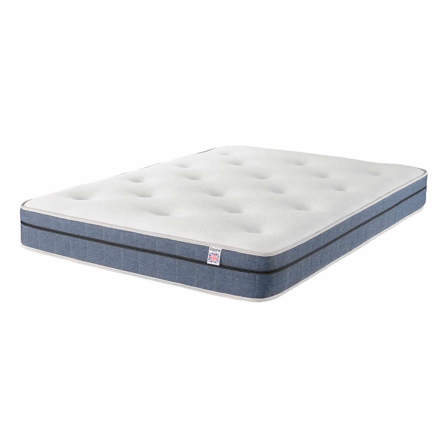 Aspire Natural Wool Bonnell Hybrid Tufted Mattress in White, W/D/H: 120 x 200 cm – 2