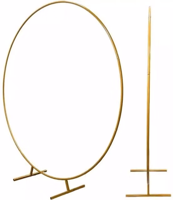 Nordara Gold Round Metal Hoop Balloon Arch Backdrop for Weddings and Parties