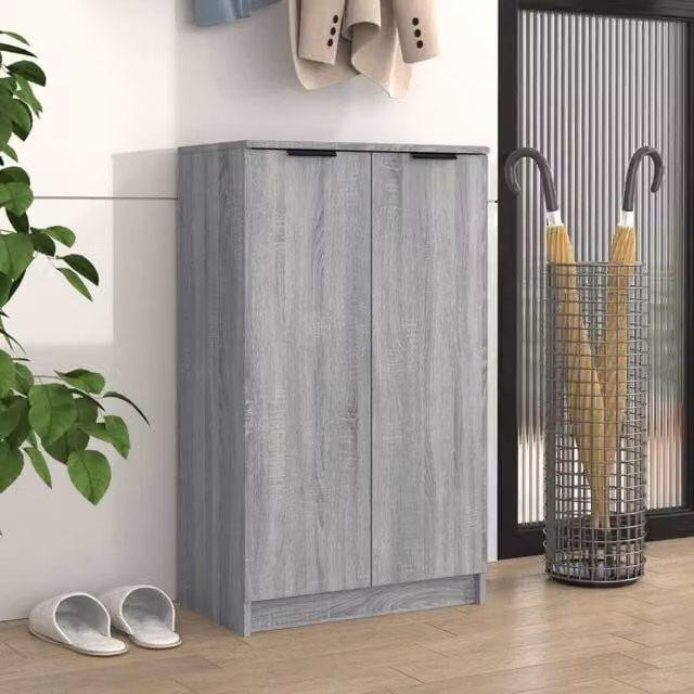 Berkfield Home Modern Grey Matt Shoe Cabinet W/D/H: 59 x 35 x 100 cm – 1