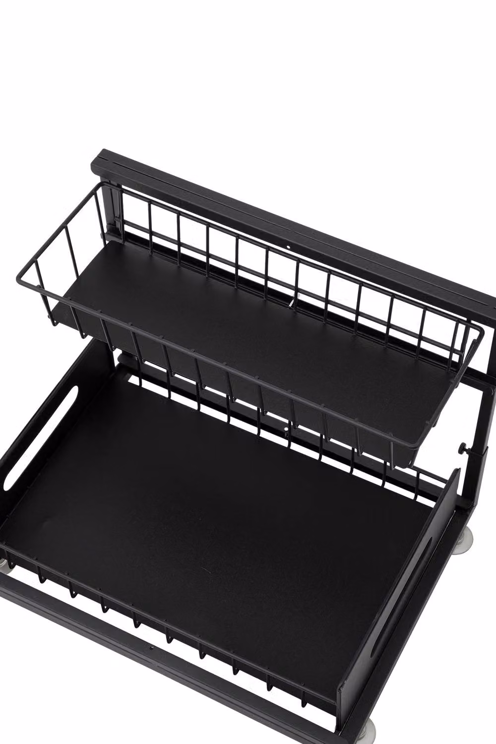 Garden Sanctuary Metal 2-Tier Under Sink Sliding Organizer in Black, W: 37.5 cm, D: 36.5 cm – 6