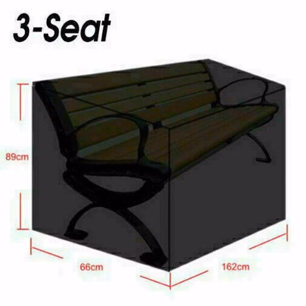 Kelvenix Waterproof 3-Seater Bench Seat Covers in Black, W/D/H: 162 x 66 x 89 cm – 2