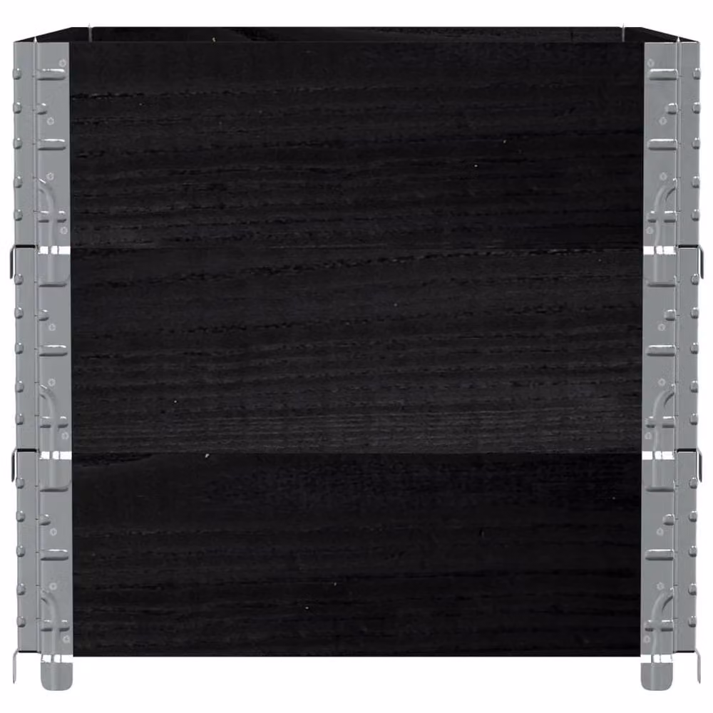 Berkfield Home Garden Black Wooden Raised Bed Planter with Galvanised Steel, W: 80 cm, D: 60 cm – 3