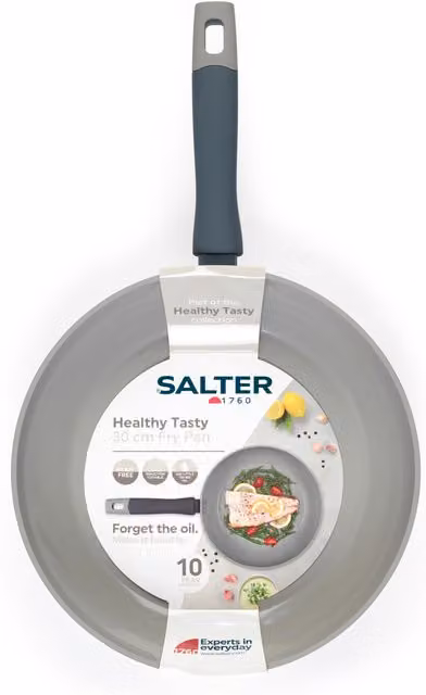 Salter Healthy Tasty Ceramic Frying Pan, Grey, 30 cm