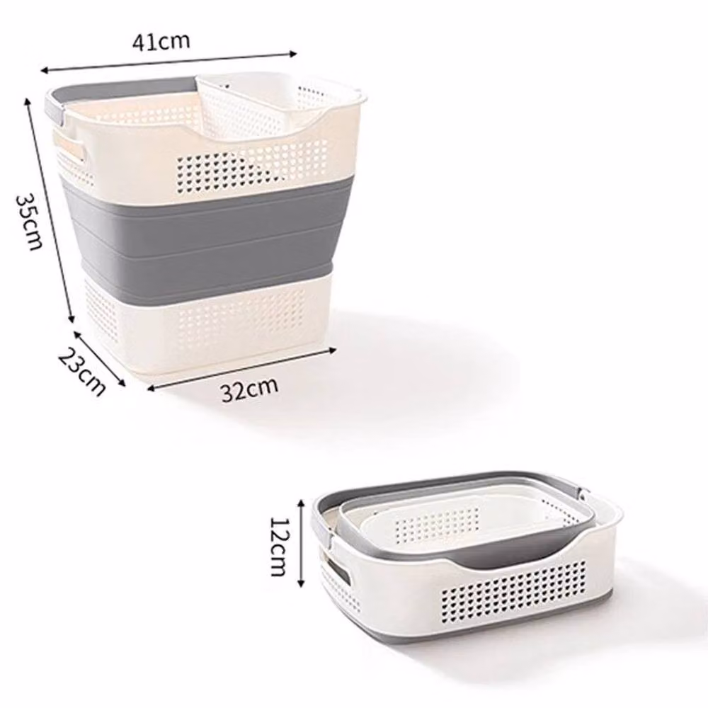 EONLION 43L Collapsible Laundry Basket in White – 2