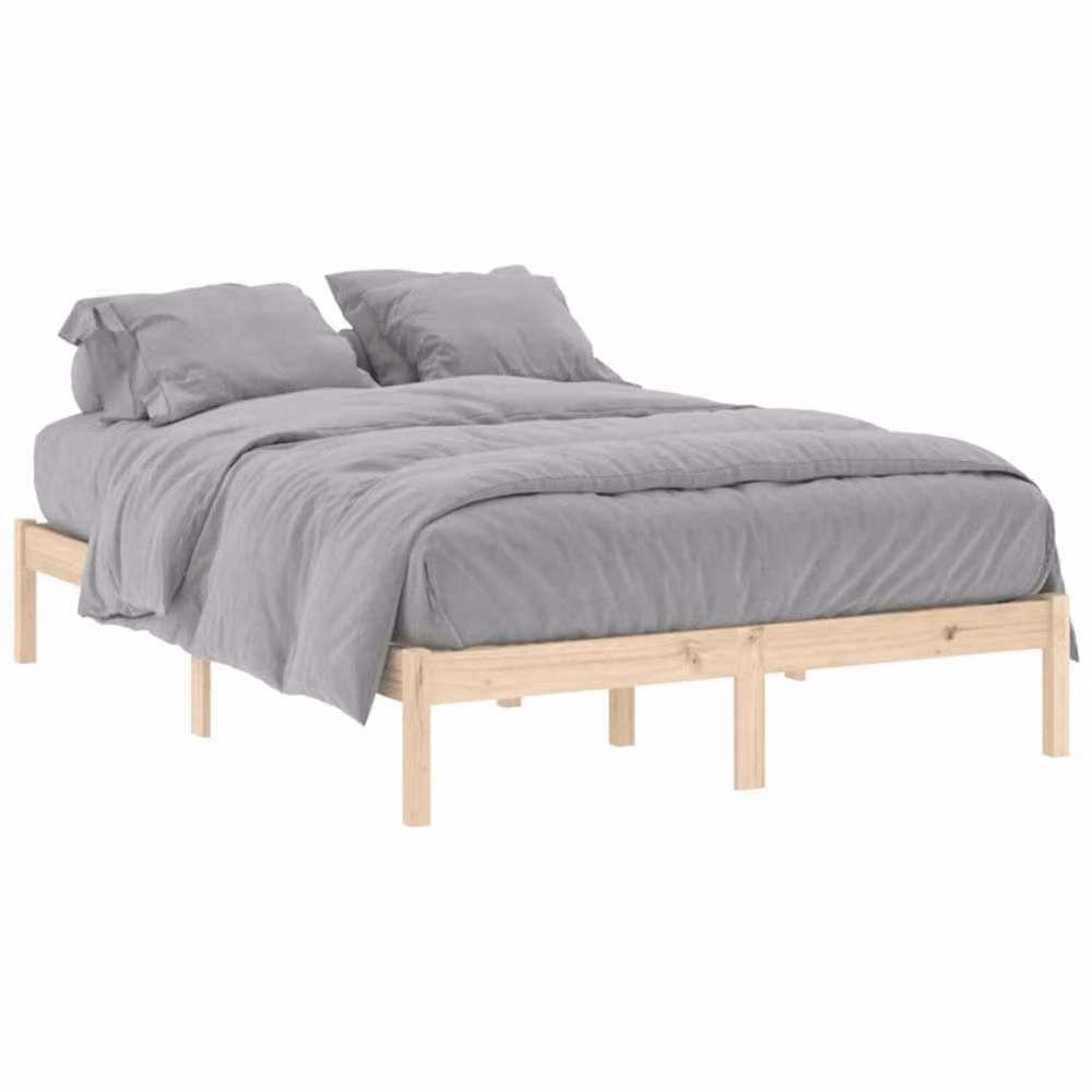 Berkfield Home Solid Wood Pine Bed Frame in Brown, W/D/H: 137 x 190 cm – 2