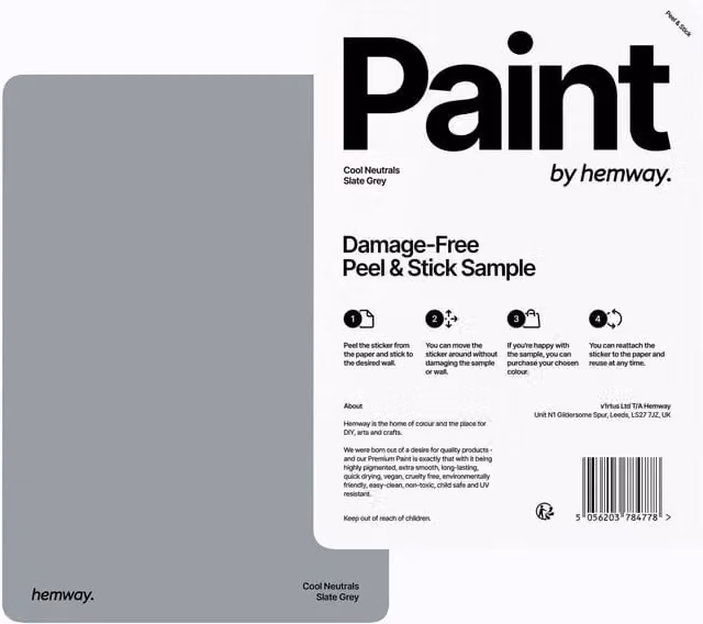 Hemway Chalk Based Furniture Paint A5 Sample in Slate Grey