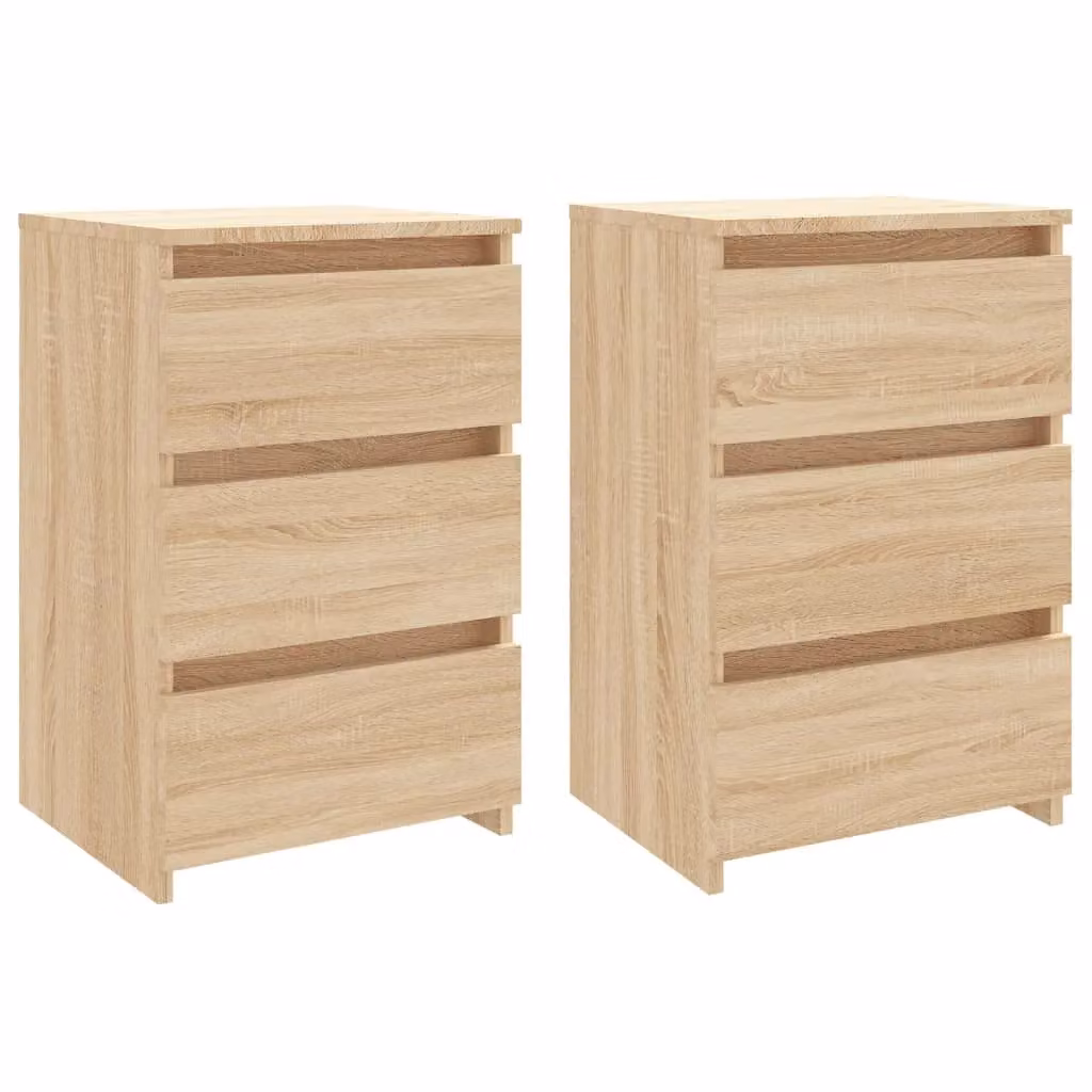 Berkfield Home Set of 2 Bedside Cabinets in Sonoma Oak Brown, W/D/H: 40 x 35 x 62.5 cm – 2