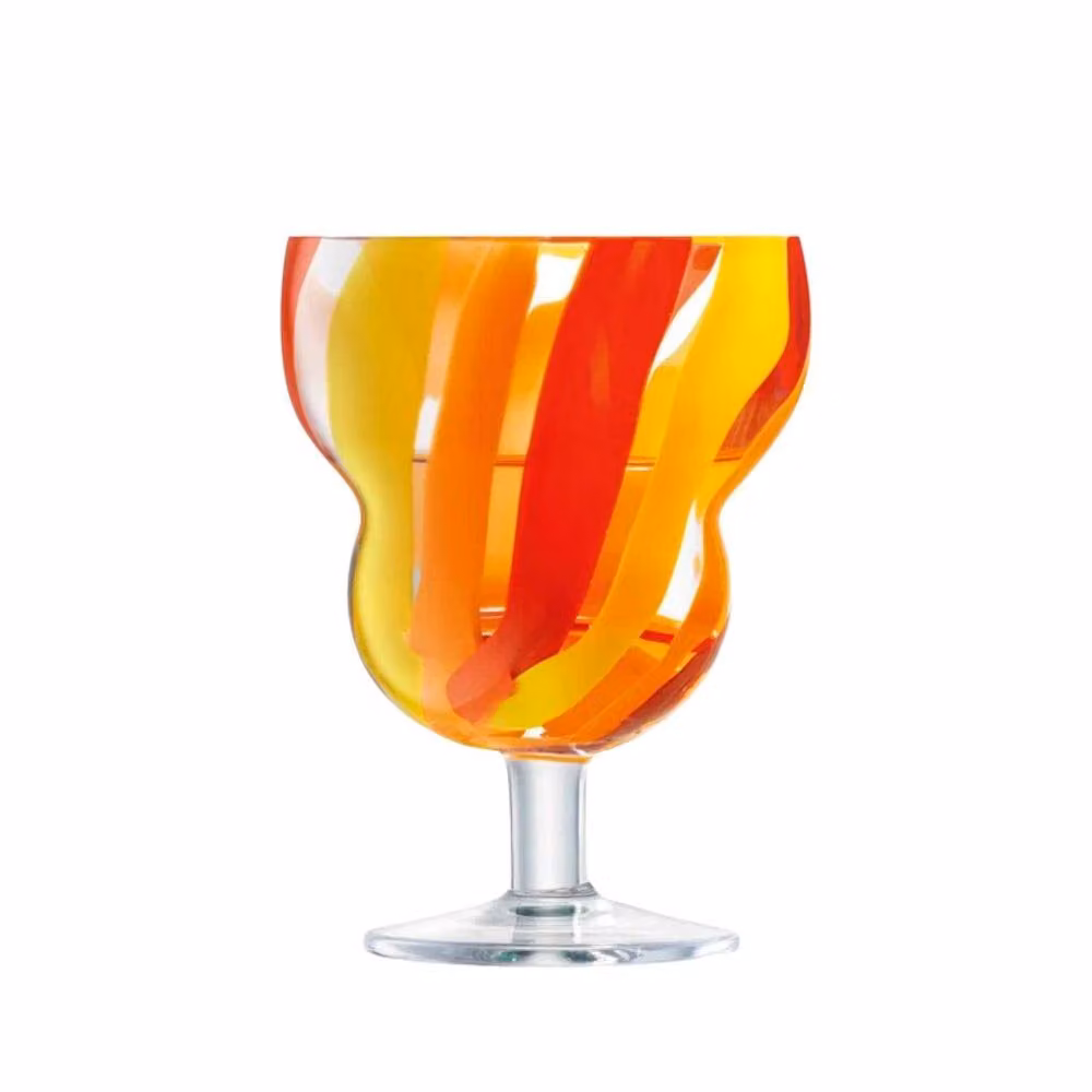 LSA Folk Striped Wine Glass Set of 2, Multicolour, 230ml – 2