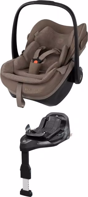Maxi-Cosi Pebble Slide Pro Car Seat and FamilyFix Slide Pro Isofix Base in Oak Truffle