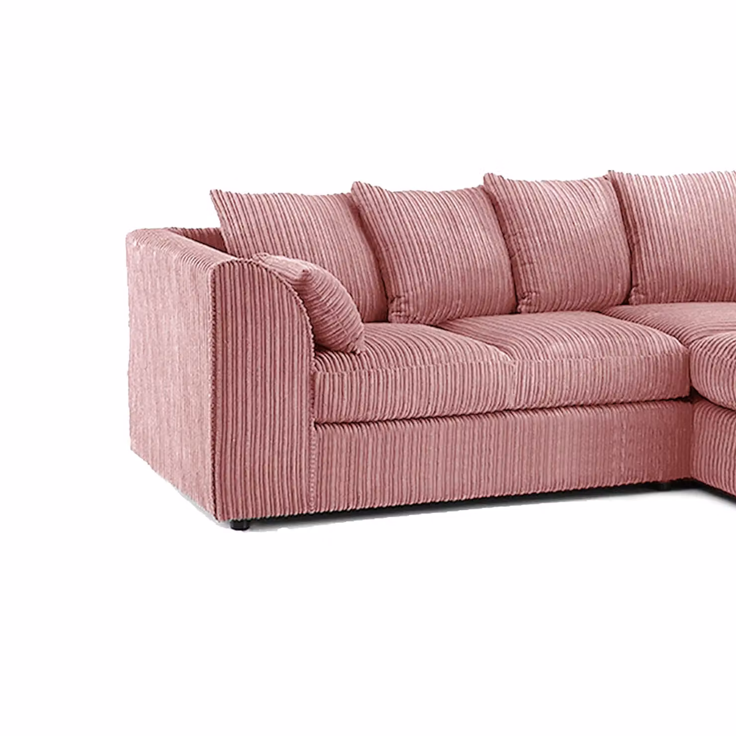 Luxor Living Pink Jumbo Cord 4 Seater Right Hand Facing Corner Sofa – 2