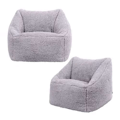 icon Natalia Fleece Kids Bean Bag Set of 2, Grey