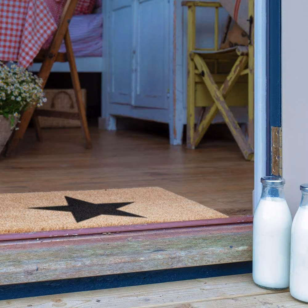 Artsy Mats Country Home Star Extra Large Doormat in Black and Multicolour, W: 90 cm, D: 60 cm – 3