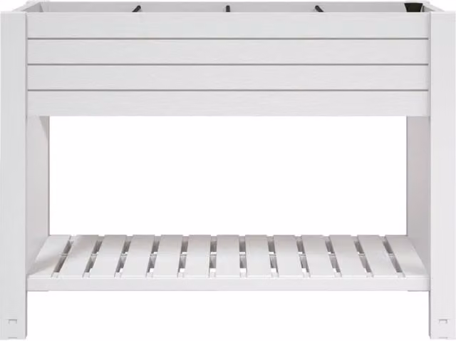 Berkfield Home Garden Raised Bed in White Polypropylene, W/D/H: 110 x 45 x 79 cm