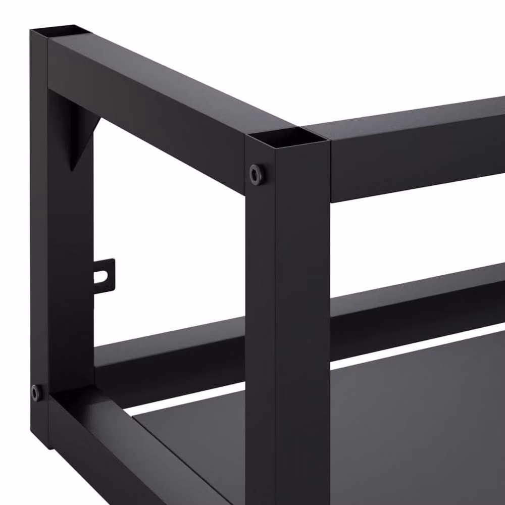 Berkfield Home Wall-mounted Bathroom Washbasin Frame in Matt Black Metal, W/D/H: 59 x 38 x 31 cm – 3