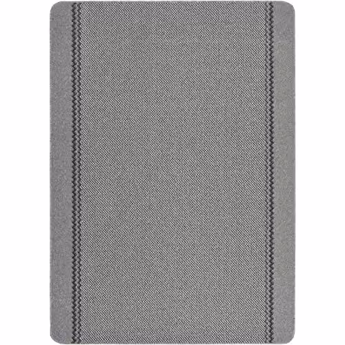 THE RUGS Machine Washable Bordered Area Rug in Silver Grey, W: 190 cm, D: 133 cm