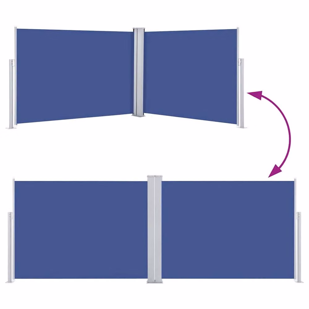 Berkfield Home Blue Retractable Side Awning W/H: 120 x 1000 cm – 5