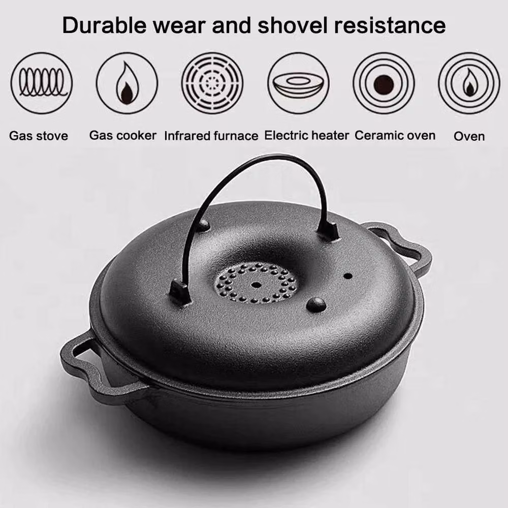 Kelvenix Uncoated Cast Iron Baking Pot in Black, 28 cm Diameter – 3