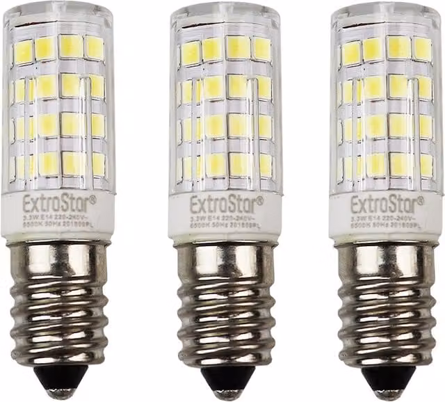 ExtraStar 3.3W LED Mini Capsule Bulb E14, 6500K Cool White, Pack of 3