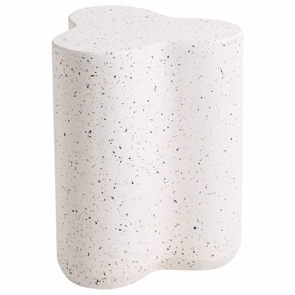 Wyld and Coco White Terrazzo Side Table with UV-Resistant Composite Finish – 2