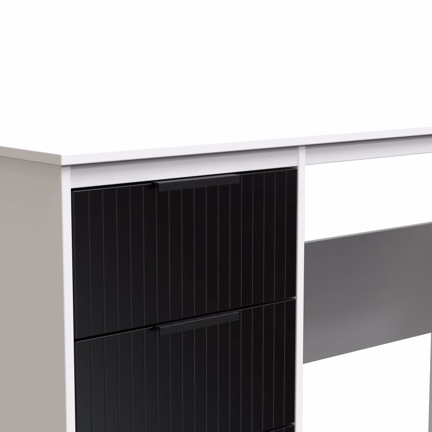 Ready Assembled 2 U Denver 3 Drawer Desk in Black – 3