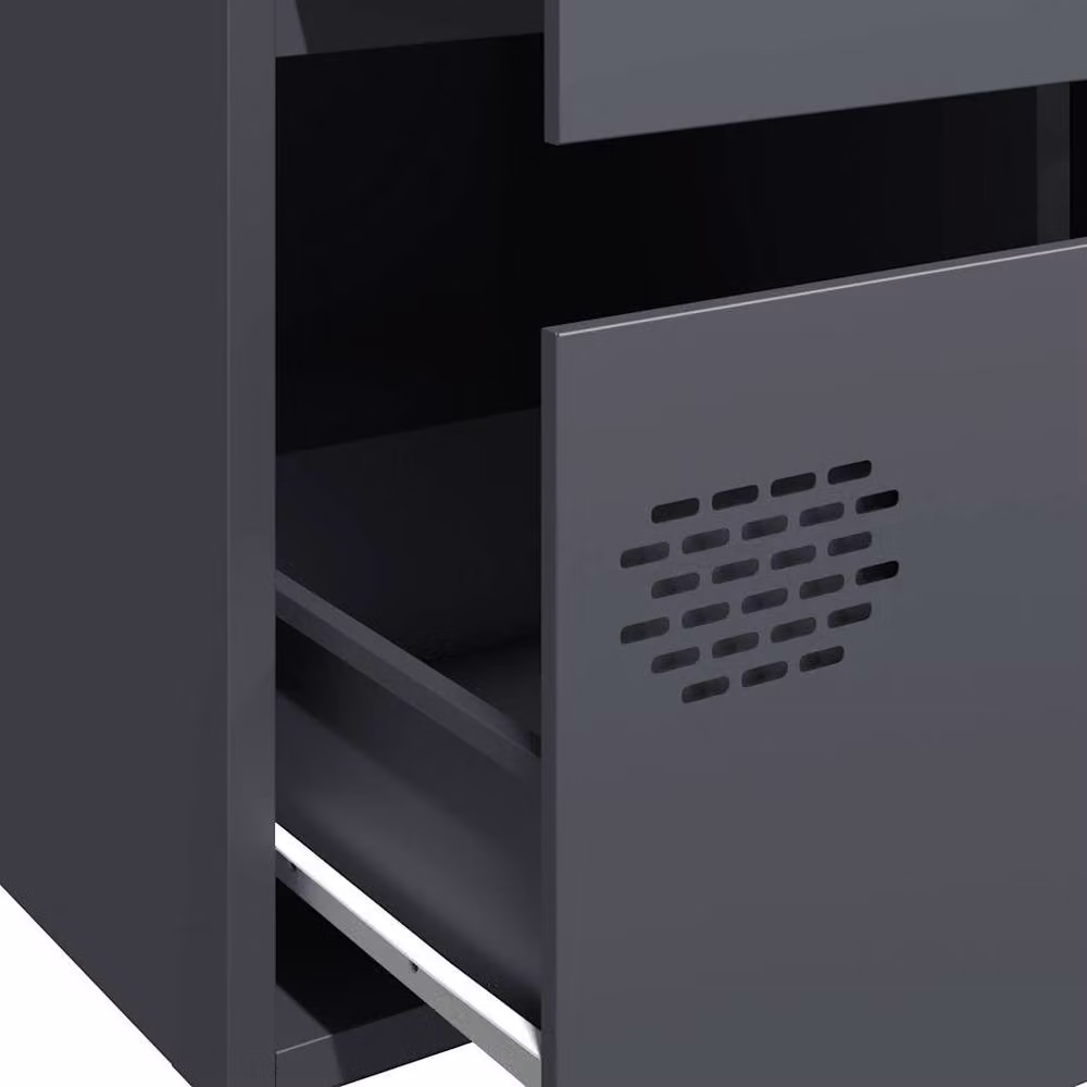 Berkfield Home Anthracite Highboard in Matt Dark Grey Metal, W/D/H: 68 x 39 x 101.5 cm – 4