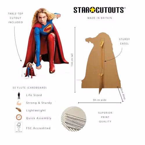 Star Cutouts SC4941 Supergirl Kara Zor-El Milly Alcock Find Your Place Cardboard Cutout, Multicolour, Height: 134 cm – 3