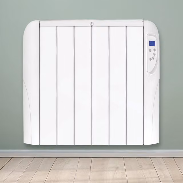 Futura 1500W White Electric Wall Mounted Convector Panel Heater with 24hr Timer, Digital Thermostat and Frost Protection
