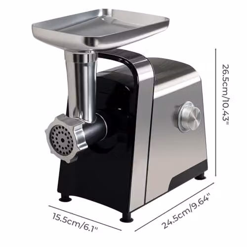 Spector 2500W 3-in-1 Electric Meat Grinder and Sausage Stuffer in Black and Silver – 5