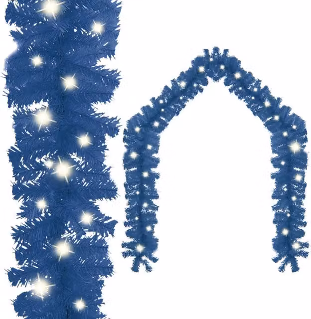 Berkfield Home Christmas Garland with LED Lights, Blue, 5 m