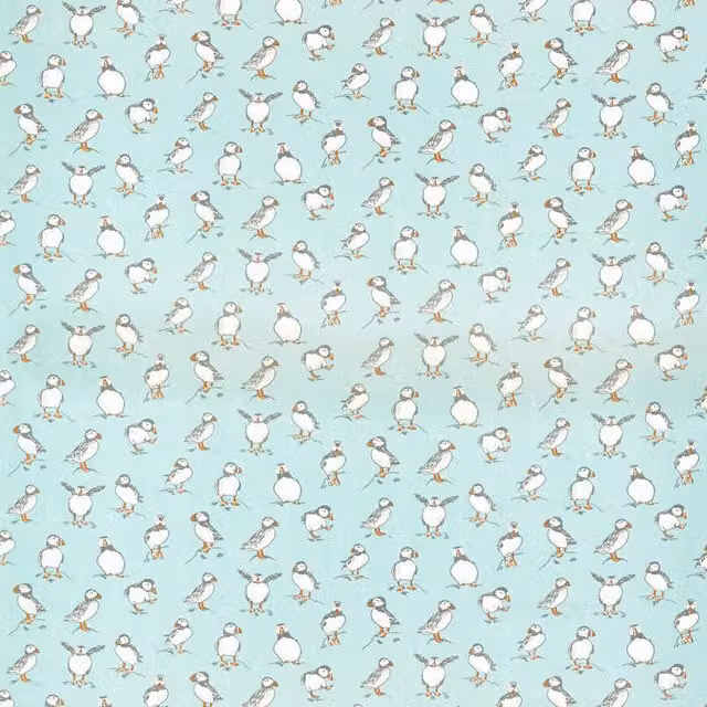 Clarke & Clarke Atlantic Plain Blue Cotton Fabric