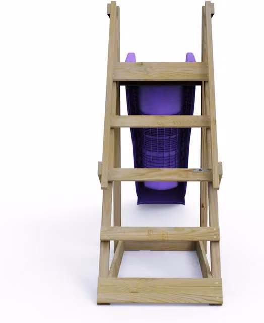 Rebo Children's 8ft Freestanding Wooden Garden Slide in Purple