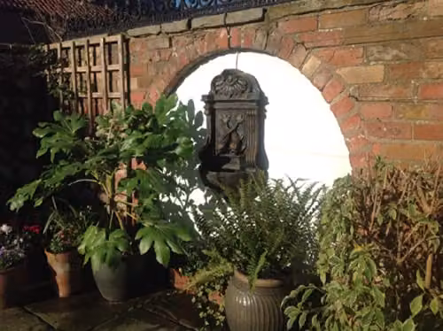 Primrose Antique Wall Mounted Water Feature Fountain in Green and Bronze, Height: 86 cm – 5