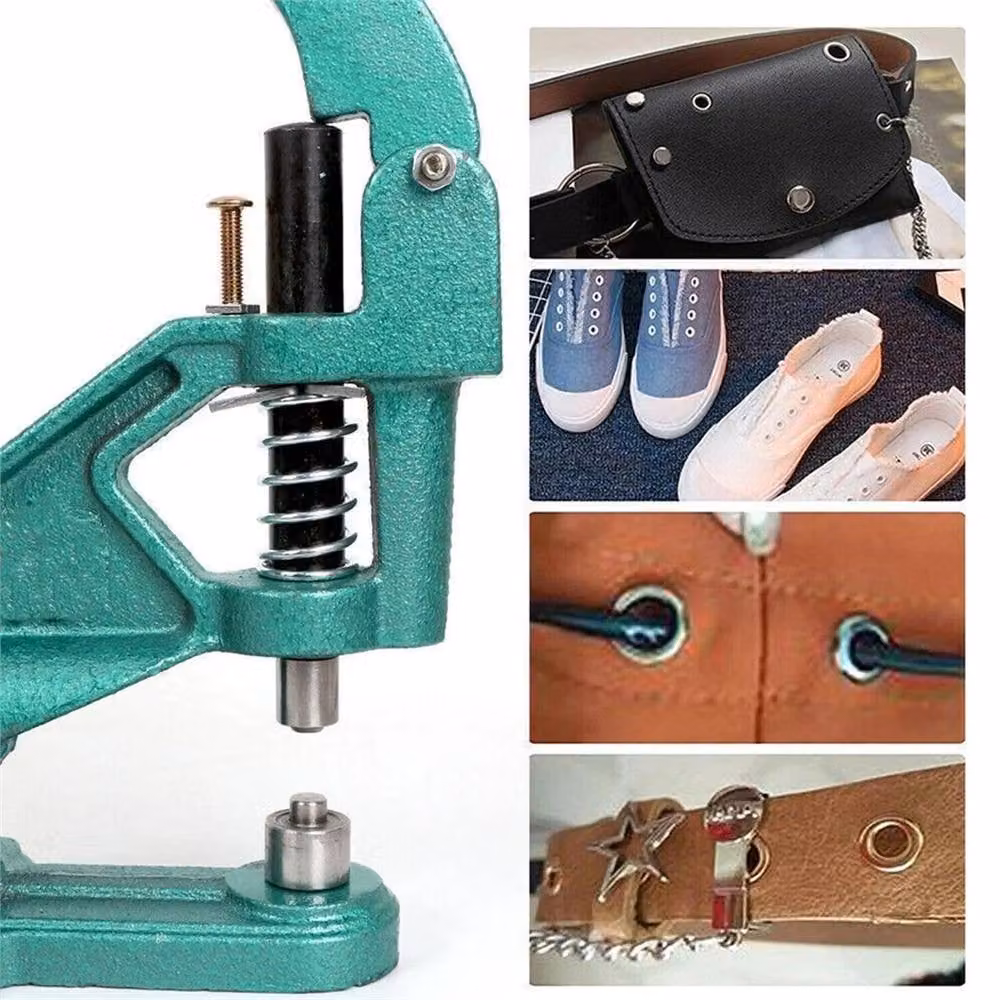 Nordara Heavy Duty Hand Press Eyelet Machine with 1500 Grommets and 3 Dies in Green – 4