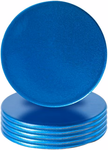 Argon Tableware Pack of 6 Round Melamine Coasters in Blue and Green, Diameter: 10 cm