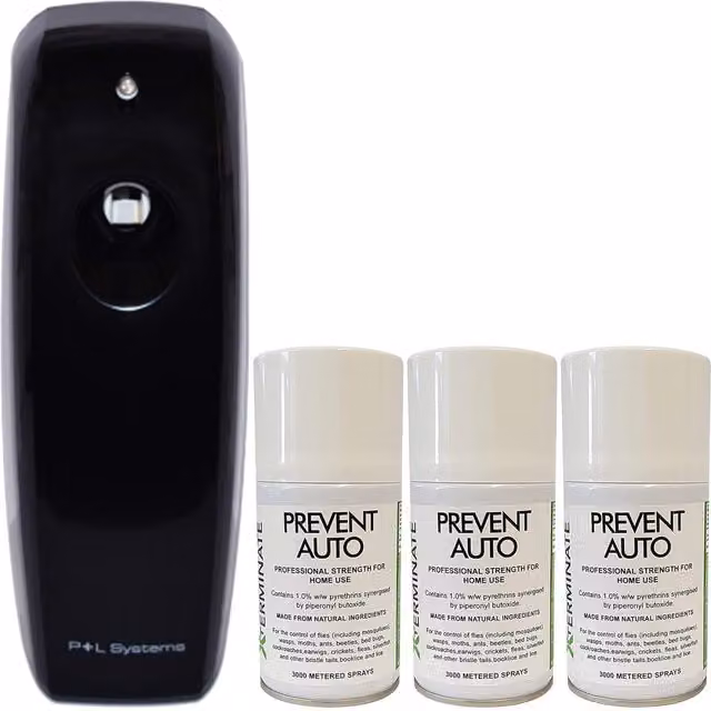 Xterminate Auto Pest Control Spray with Automatic Dispenser, White, 1.5kg