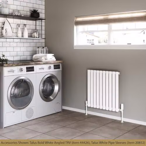 UK Radiators Omeara White Elliptical Tube Horizontal Designer Radiator W: 58 cm, H: 60 cm – 2