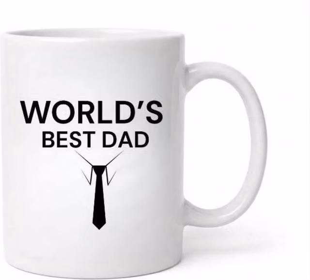 Dyzi World's Best Dad Ceramic Coffee Mug, 320ml, White – 1