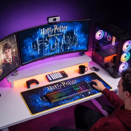 Subsonic Harry Potter Hogwarts Official XXL Non-Slip Mouse Pad and Desk Mat W/D: 90 x 40 cm – 2