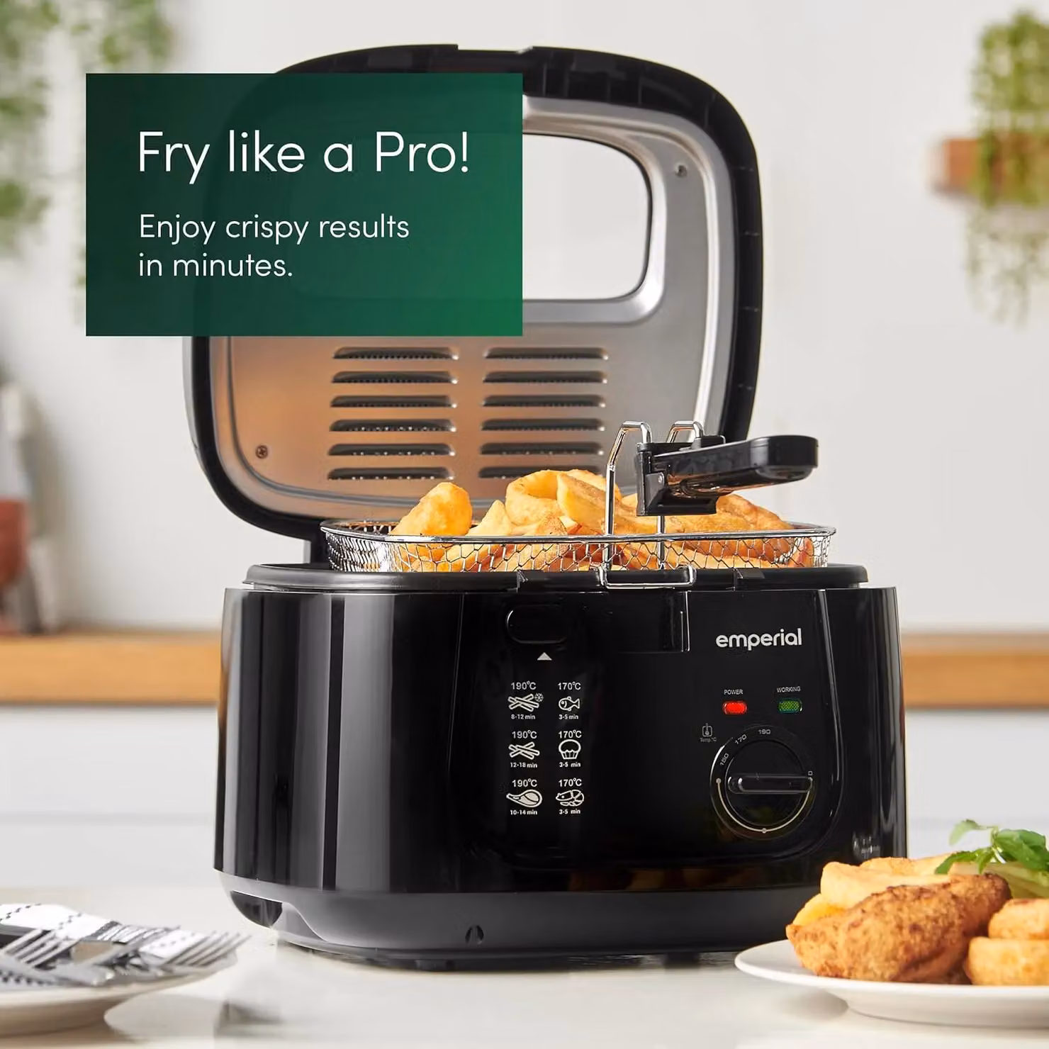 Emperial 1800W Electric Deep Fat Fryer with Non-Stick Basket, 2.5L, Black – 7