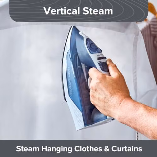Quest 2200W Steam Iron in Blue with Vertical Steam and Non-Stick Plate – 4