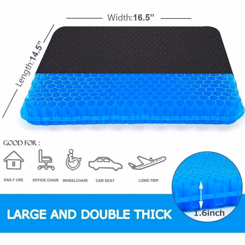 KORVIXA Honeycomb Breathable Gel Seat Cushion, Blue, W: 100 cm, L: 190 cm – 2