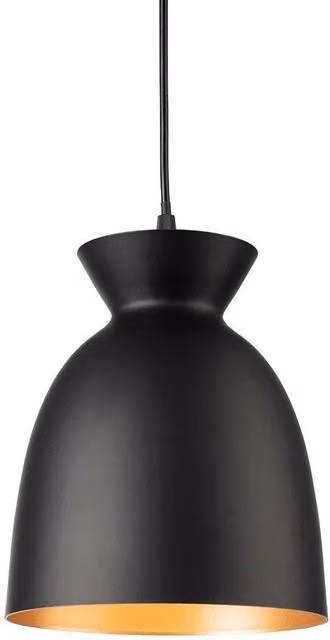 Netlighting Maisie Dome Pendant Light in Black and Gold/Brass