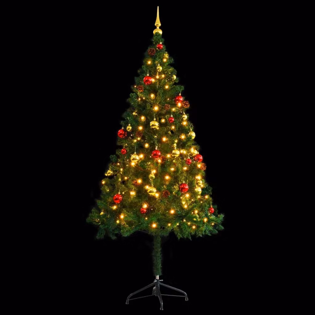 Berkfield Home Pre-lit Artificial Christmas Tree with Baubles, Green, Height: 180 cm – 3